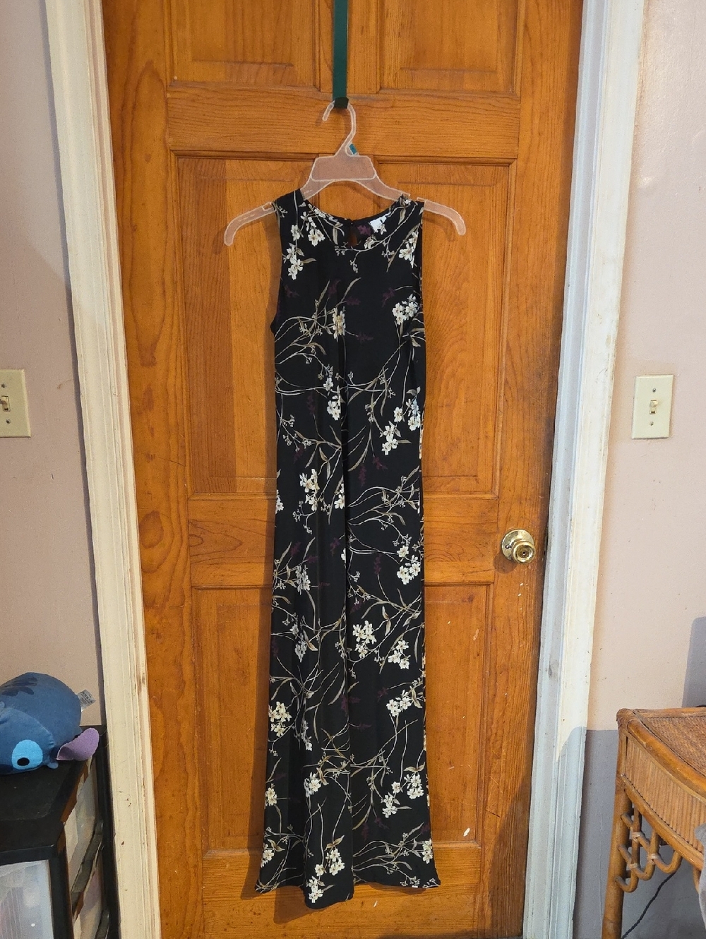 Black Floral Maxi Dress – Sleeveless Elegant Evening Dress